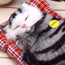 Stuffed Toys Lovely Simulation Animal Doll Plush Sleeping Cats Toy with Sound Kids Toy Decorations Birthday Gift For Children - susshine