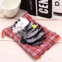 Stuffed Toys Lovely Simulation Animal Doll Plush Sleeping Cats Toy with Sound Kids Toy Decorations Birthday Gift For Children - susshine