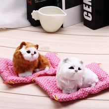 Stuffed Toys Lovely Simulation Animal Doll Plush Sleeping Cats Toy with Sound Kids Toy Decorations Birthday Gift For Children - susshine