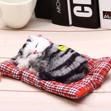 Stuffed Toys Lovely Simulation Animal Doll Plush Sleeping Cats Toy with Sound Kids Toy Decorations Birthday Gift For Children - susshine