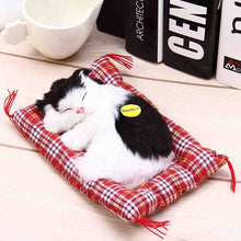Stuffed Toys Lovely Simulation Animal Doll Plush Sleeping Cats Toy with Sound Kids Toy Decorations Birthday Gift For Children - susshine