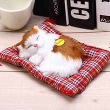Stuffed Toys Lovely Simulation Animal Doll Plush Sleeping Cats Toy with Sound Kids Toy Decorations Birthday Gift For Children - susshine