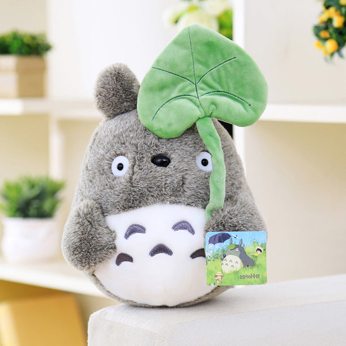 25cm Kawaii My Neighbor Totoro Plush Toy Cute Soft Doll Totoro with Lotus Leaf Kids Toys Cat - susshine