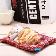Stuffed Toys Lovely Simulation Animal Doll Plush Sleeping Cats Toy with Sound Kids Toy Decorations Birthday Gift For Children - susshine