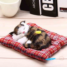 Stuffed Toys Lovely Simulation Animal Doll Plush Sleeping Cats Toy with Sound Kids Toy Decorations Birthday Gift For Children - susshine
