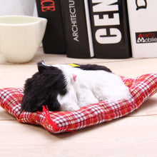 Stuffed Toys Lovely Simulation Animal Doll Plush Sleeping Cats Toy with Sound Kids Toy Decorations Birthday Gift For Children - susshine