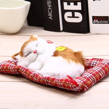 Stuffed Toys Lovely Simulation Animal Doll Plush Sleeping Cats Toy with Sound Kids Toy Decorations Birthday Gift For Children - susshine