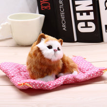 Stuffed Toys Lovely Simulation Animal Doll Plush Sleeping Cats Toy with Sound Kids Toy Decorations Birthday Gift For Children - susshine