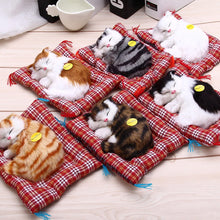 Stuffed Toys Lovely Simulation Animal Doll Plush Sleeping Cats Toy with Sound Kids Toy Decorations Birthday Gift For Children - susshine