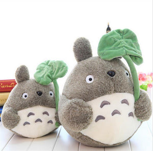 25cm Kawaii My Neighbor Totoro Plush Toy Cute Soft Doll Totoro with Lotus Leaf Kids Toys Cat - susshine